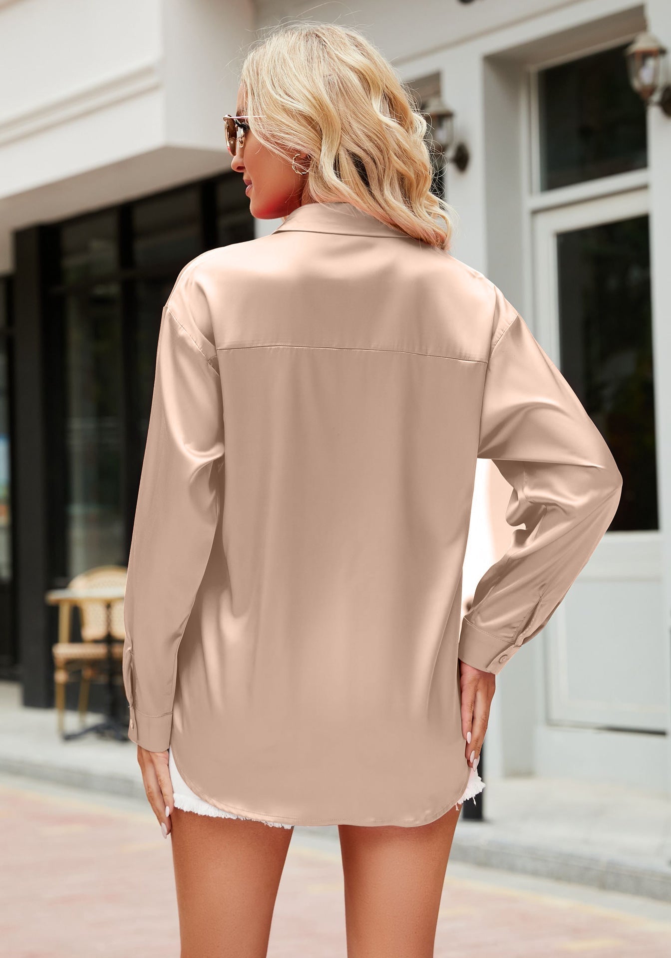 Cameron Long-Sleeved Satin Blouse | Elegant and Soft Fabric