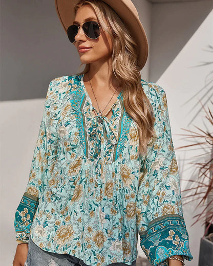 Vintage Long-Sleeved Summer Blouse | Classic and Breezy Style